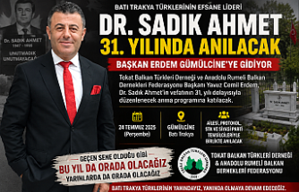 Başkan Erdem'e, Dr. Sadık Ahmet'i Anma Programı İçin Gümülcine'den Davet