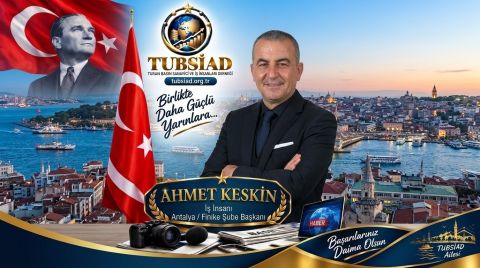 TUBSİAD’dan Antalya / Finike Şube Başkanı Ahmet Keskin’e Üstün Başarı Tebriği