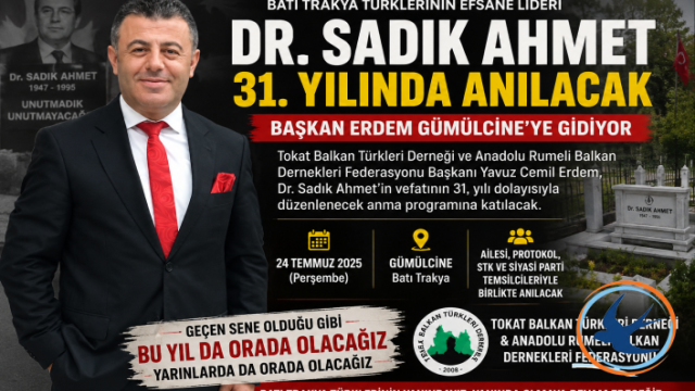 Başkan Erdem'e, Dr. Sadık Ahmet'i Anma Programı İçin Gümülcine'den Davet